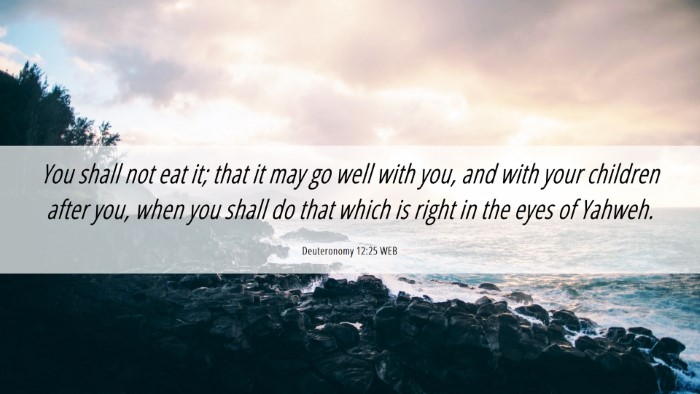 Picture 06 - Deuteronomy 12:25 WEB Desktop Wallpaper - You shall not eat it; that it may go well with - Desktop Bible Verse Wallpaper