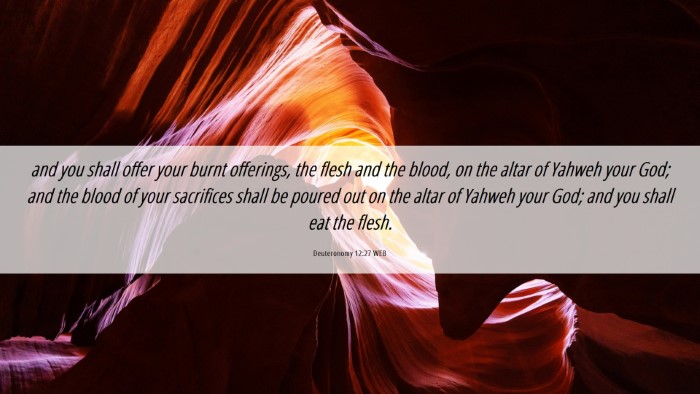 Picture 06 - Deuteronomy 12:27 WEB Desktop Wallpaper - and you shall offer your burnt offerings, the - Desktop Bible Verse Wallpaper