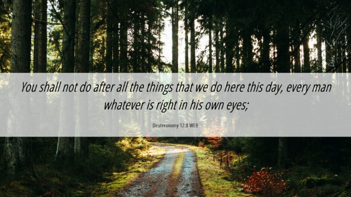 Picture 06 - Deuteronomy 12:8 WEB Desktop Wallpaper - You shall not do after all the things that we do - Desktop Bible Verse Wallpaper