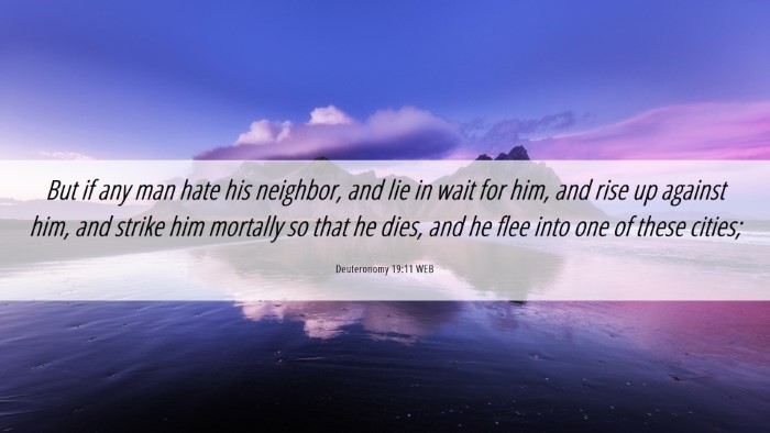Picture 06 - Deuteronomy 19:11 WEB Desktop Wallpaper - But if any man hate his neighbor, and lie in wait - Desktop Bible Verse Wallpaper