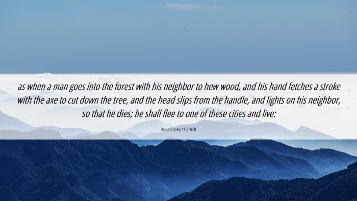 Picture 06 - Deuteronomy 19:5 WEB Desktop Wallpaper - as when a man goes into the forest with his - Desktop Bible Verse Wallpaper