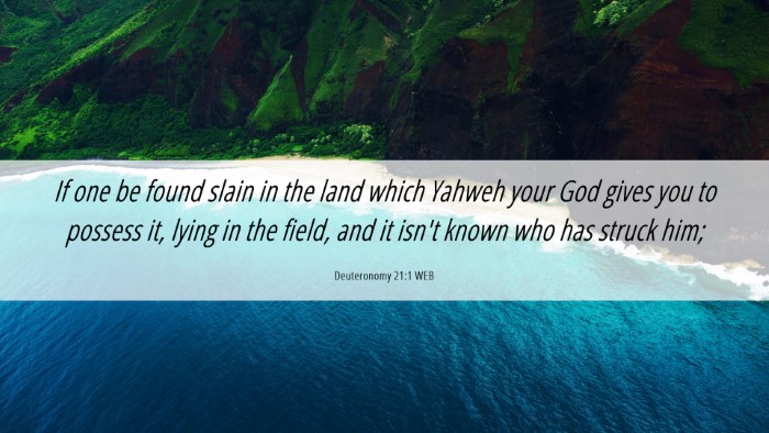 Picture 06 - Deuteronomy 21:1 WEB Desktop Wallpaper - If one be found slain in the land which Yahweh - Desktop Bible Verse Wallpaper