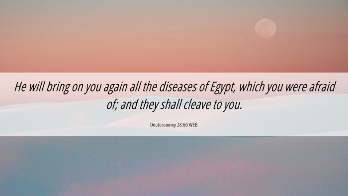 Picture 06 - Deuteronomy 28:60 WEB Desktop Wallpaper - He will bring on you again all the diseases of - Desktop Bible Verse Wallpaper