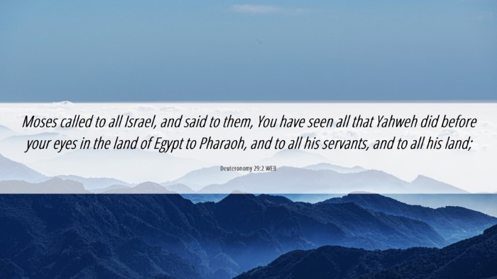 Picture 06 - Deuteronomy 29:2 WEB Desktop Wallpaper - Moses called to all Israel, and said to them, You - Desktop Bible Verse Wallpaper