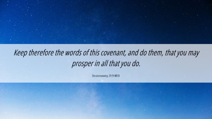 Picture 06 - Deuteronomy 29:9 WEB Desktop Wallpaper - Keep therefore the words of this covenant, and do - Desktop Bible Verse Wallpaper