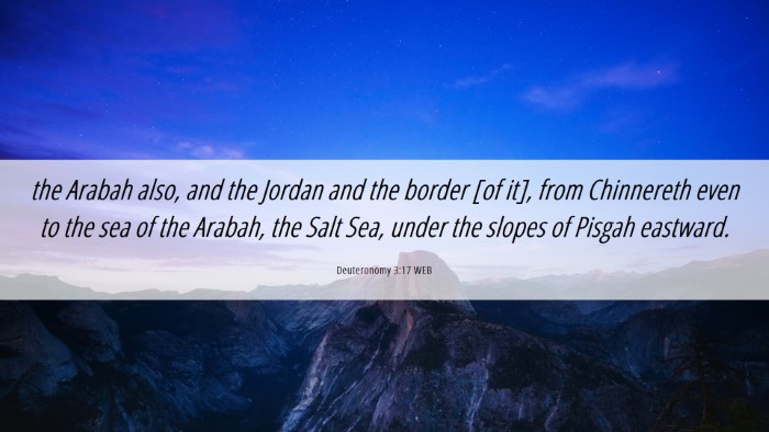 Picture 06 - Deuteronomy 3:17 WEB Desktop Wallpaper - the Arabah also, and the Jordan and the border - Desktop Bible Verse Wallpaper