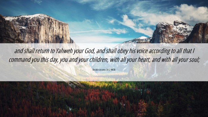 Picture 06 - Deuteronomy 30:2 WEB Desktop Wallpaper - and shall return to Yahweh your God, and shall - Desktop Bible Verse Wallpaper