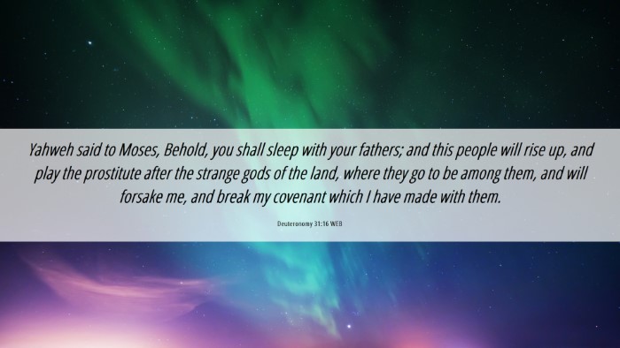 Picture 06 - Deuteronomy 31:16 WEB Desktop Wallpaper - Yahweh said to Moses, Behold, you shall sleep - Desktop Bible Verse Wallpaper