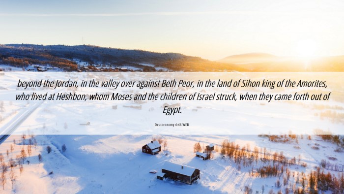 Picture 06 - Deuteronomy 4:46 WEB Desktop Wallpaper - beyond the Jordan, in the valley over against - Desktop Bible Verse Wallpaper