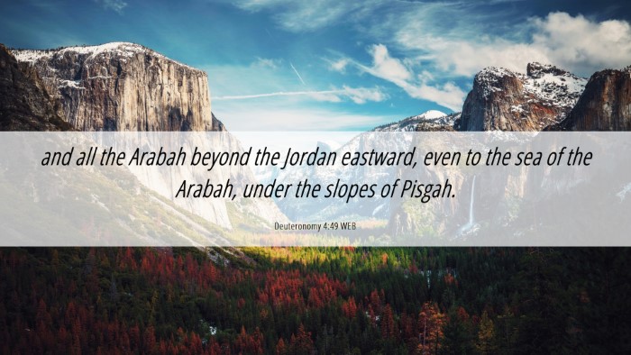 Picture 06 - Deuteronomy 4:49 WEB Desktop Wallpaper - and all the Arabah beyond the Jordan eastward, - Desktop Bible Verse Wallpaper