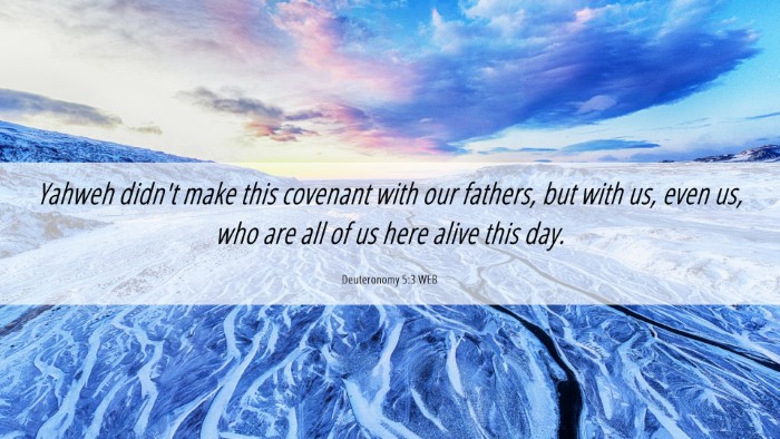 Picture 06 - Deuteronomy 5:3 WEB Desktop Wallpaper - Yahweh didn't make this covenant with our - Desktop Bible Verse Wallpaper