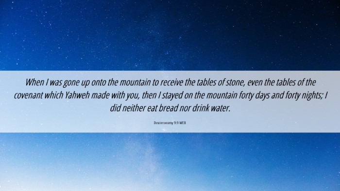Picture 06 - Deuteronomy 9:9 WEB Desktop Wallpaper - When I was gone up onto the mountain to receive - Desktop Bible Verse Wallpaper