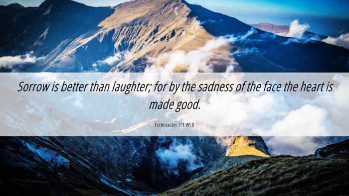 Picture 06 - Ecclesiastes 7:3 WEB Desktop Wallpaper - Sorrow is better than laughter; for by the - Desktop Bible Verse Wallpaper