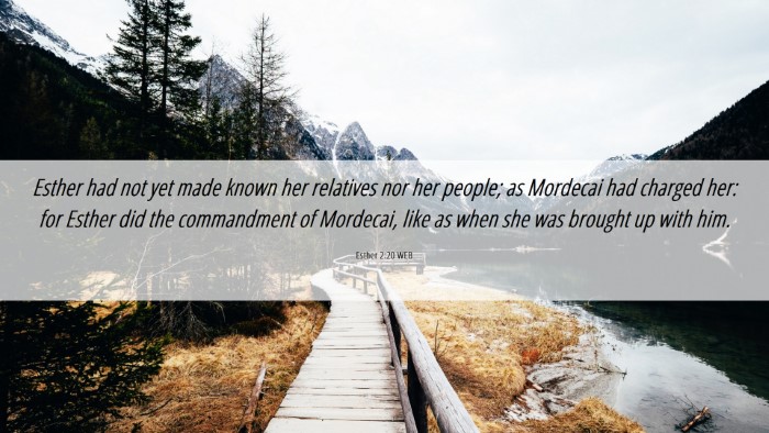Picture 06 - Esther 2:20 WEB Desktop Wallpaper - Esther had not yet made known her relatives nor - Desktop Bible Verse Wallpaper