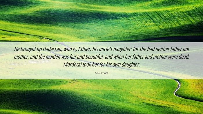 Picture 06 - Esther 2:7 WEB Desktop Wallpaper - He brought up Hadassah, who is, Esther, his - Desktop Bible Verse Wallpaper