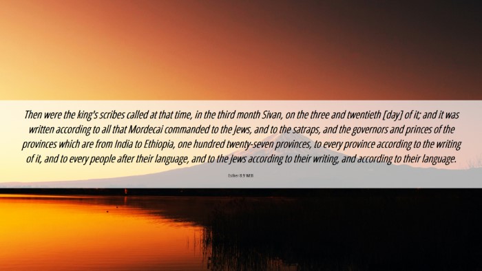 Picture 06 - Esther 8:9 WEB Desktop Wallpaper - Then were the king's scribes called at that time, - Desktop Bible Verse Wallpaper