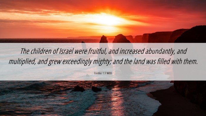 Picture 06 - Exodus 1:7 WEB Desktop Wallpaper - The children of Israel were fruitful, and - Desktop Bible Verse Wallpaper