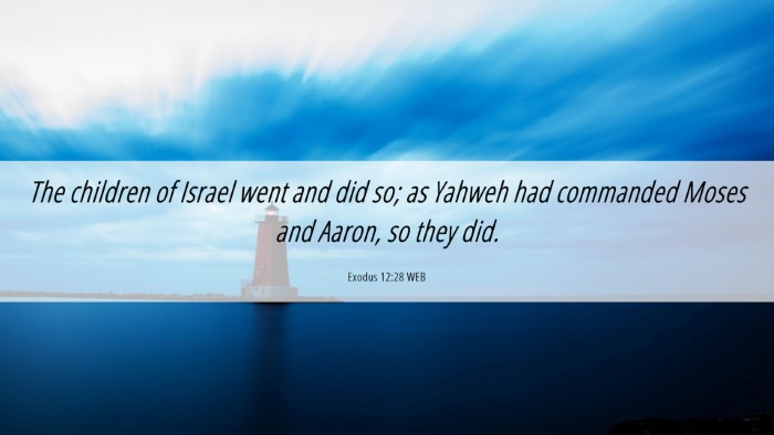 Picture 06 - Exodus 12:28 WEB Desktop Wallpaper - The children of Israel went and did so; as Yahweh - Desktop Bible Verse Wallpaper