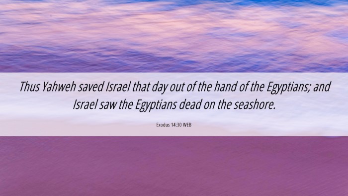 Picture 06 - Exodus 14:30 WEB Desktop Wallpaper - Thus Yahweh saved Israel that day out of the hand - Desktop Bible Verse Wallpaper
