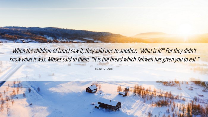 Picture 06 - Exodus 16:15 WEB Desktop Wallpaper - When the children of Israel saw it, they said one - Desktop Bible Verse Wallpaper