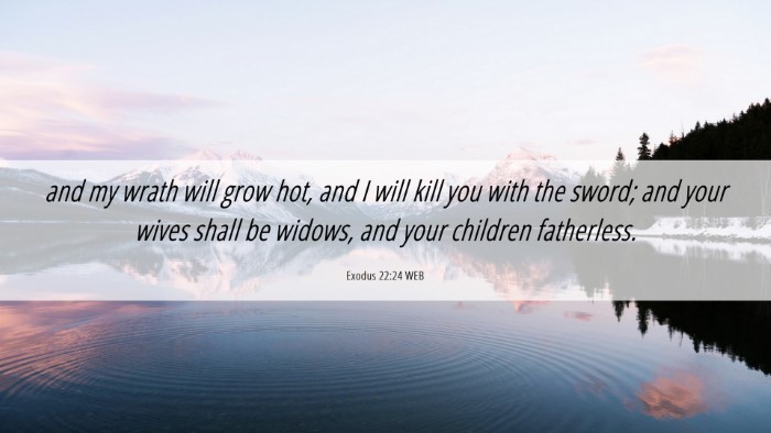 Picture 06 - Exodus 22:24 WEB Desktop Wallpaper - and my wrath will grow hot, and I will kill you - Desktop Bible Verse Wallpaper