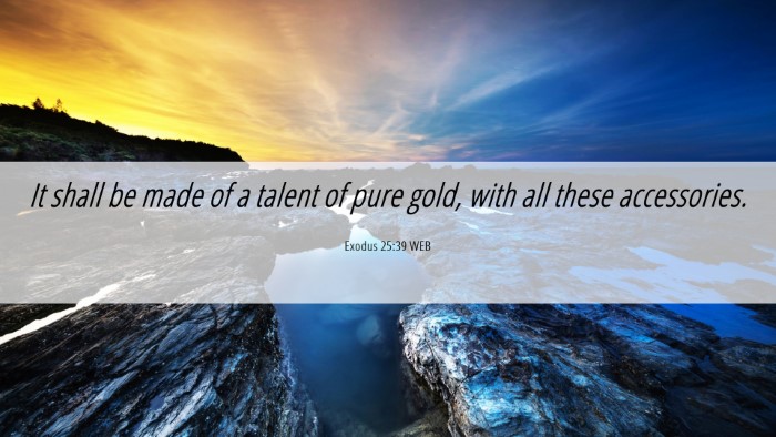 Picture 06 - Exodus 25:39 WEB Desktop Wallpaper - It shall be made of a talent of pure gold, with - Desktop Bible Verse Wallpaper