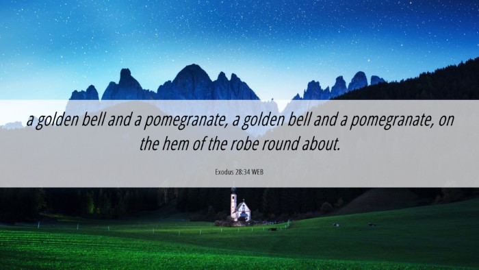 Picture 06 - Exodus 28:34 WEB Desktop Wallpaper - a golden bell and a pomegranate, a golden bell - Desktop Bible Verse Wallpaper
