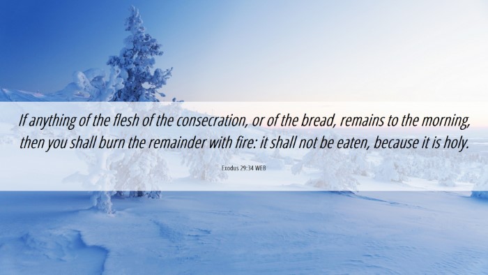 Picture 06 - Exodus 29:34 WEB Desktop Wallpaper - If anything of the flesh of the consecration, or - Desktop Bible Verse Wallpaper