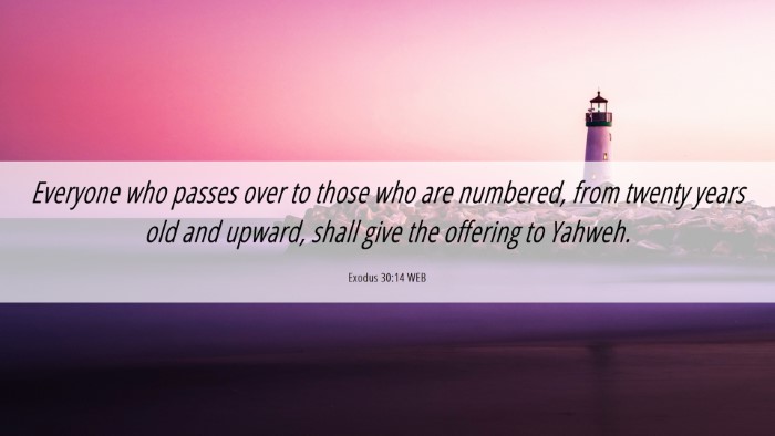 Picture 06 - Exodus 30:14 WEB Desktop Wallpaper - Everyone who passes over to those who are - Desktop Bible Verse Wallpaper