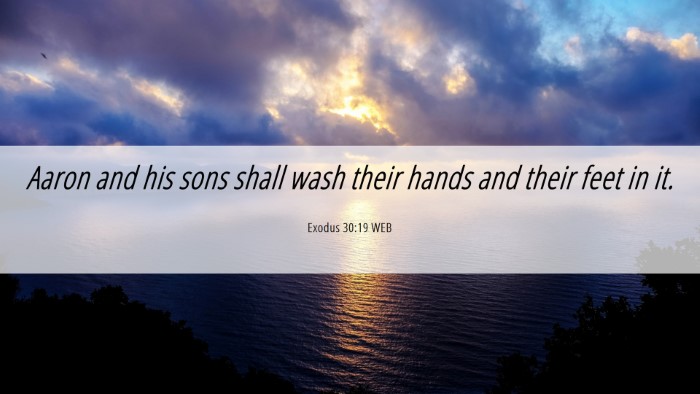 Picture 06 - Exodus 30:19 WEB Desktop Wallpaper - Aaron and his sons shall wash their hands and - Desktop Bible Verse Wallpaper