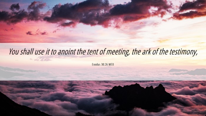 Picture 06 - Exodus 30:26 WEB Desktop Wallpaper - You shall use it to anoint the tent of meeting, - Desktop Bible Verse Wallpaper