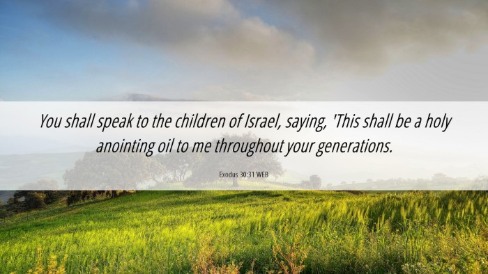 Picture 06 - Exodus 30:31 WEB Desktop Wallpaper - You shall speak to the children of Israel, - Desktop Bible Verse Wallpaper