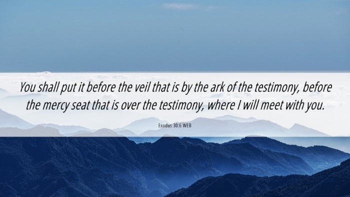 Picture 06 - Exodus 30:6 WEB Desktop Wallpaper - You shall put it before the veil that is by the - Desktop Bible Verse Wallpaper