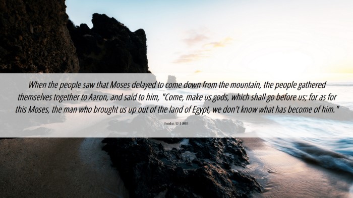 Picture 06 - Exodus 32:1 WEB Desktop Wallpaper - When the people saw that Moses delayed to come - Desktop Bible Verse Wallpaper