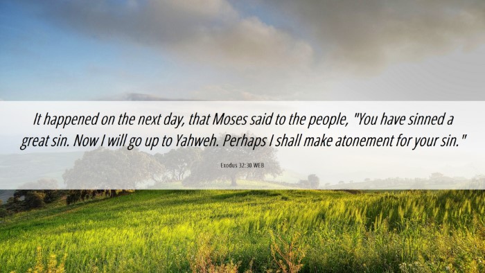 Picture 06 - Exodus 32:30 WEB Desktop Wallpaper - It happened on the next day, that Moses said to - Desktop Bible Verse Wallpaper