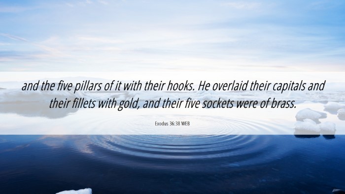 Picture 06 - Exodus 36:38 WEB Desktop Wallpaper - and the five pillars of it with their hooks. He - Desktop Bible Verse Wallpaper