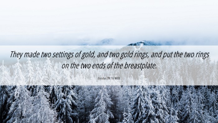 Picture 06 - Exodus 39:16 WEB Desktop Wallpaper - They made two settings of gold, and two gold - Desktop Bible Verse Wallpaper