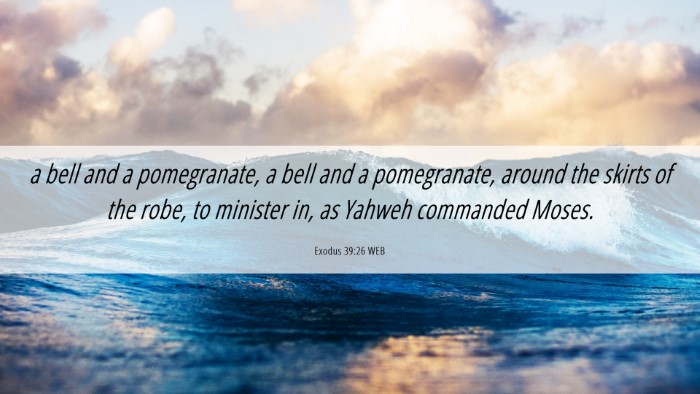 Picture 06 - Exodus 39:26 WEB Desktop Wallpaper - a bell and a pomegranate, a bell and a - Desktop Bible Verse Wallpaper