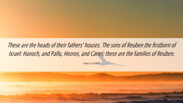 Picture 06 - Exodus 6:14 WEB Desktop Wallpaper - These are the heads of their fathers' houses. The - Desktop Bible Verse Wallpaper
