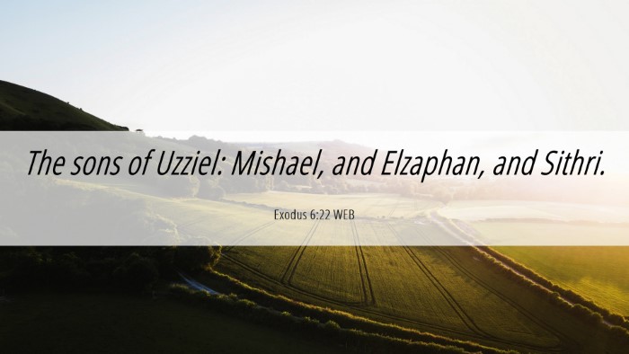 Picture 06 - Exodus 6:22 WEB Desktop Wallpaper - The sons of Uzziel: Mishael, and Elzaphan, and - Desktop Bible Verse Wallpaper