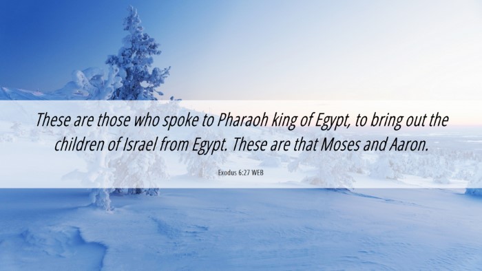 Picture 06 - Exodus 6:27 WEB Desktop Wallpaper - These are those who spoke to Pharaoh king of - Desktop Bible Verse Wallpaper