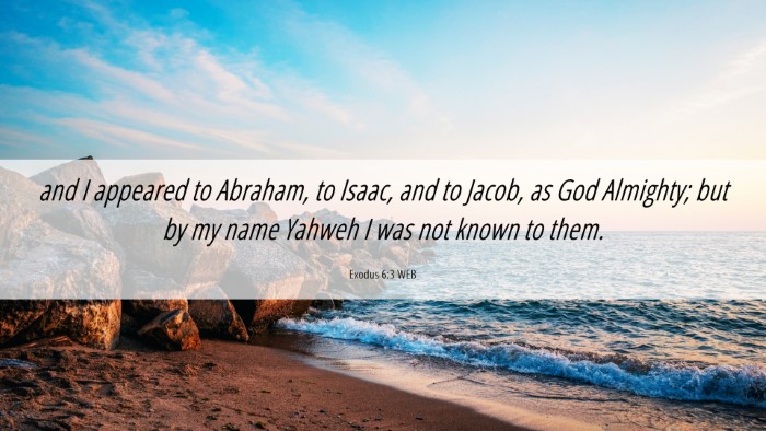 Picture 06 - Exodus 6:3 WEB Desktop Wallpaper - and I appeared to Abraham, to Isaac, and to - Desktop Bible Verse Wallpaper