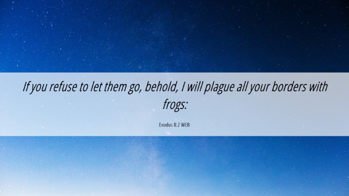 Picture 06 - Exodus 8:2 WEB Desktop Wallpaper - If you refuse to let them go, behold, I will - Desktop Bible Verse Wallpaper