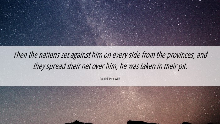 Picture 06 - Ezekiel 19:8 WEB Desktop Wallpaper - Then the nations set against him on every side - Desktop Bible Verse Wallpaper