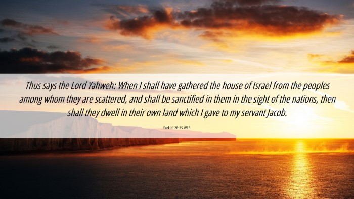 Picture 06 - Ezekiel 28:25 WEB Desktop Wallpaper - Thus says the Lord Yahweh: When I shall have - Desktop Bible Verse Wallpaper