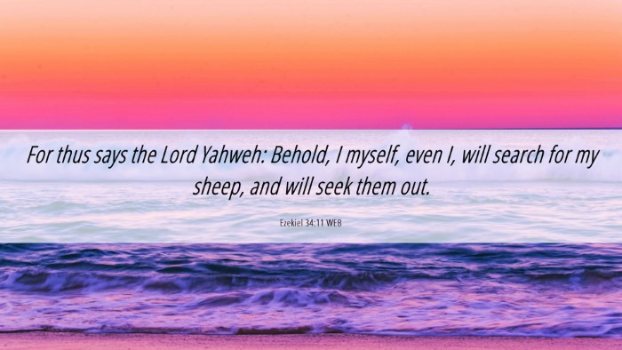 Picture 06 - Ezekiel 34:11 WEB Desktop Wallpaper - For thus says the Lord Yahweh: Behold, I myself, - Desktop Bible Verse Wallpaper