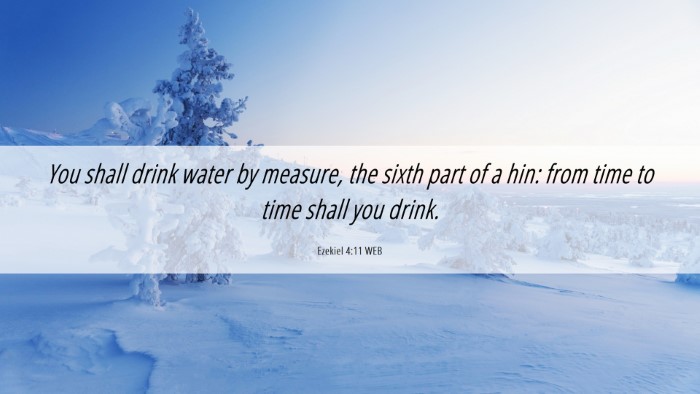 Picture 06 - Ezekiel 4:11 WEB Desktop Wallpaper - You shall drink water by measure, the sixth part - Desktop Bible Verse Wallpaper