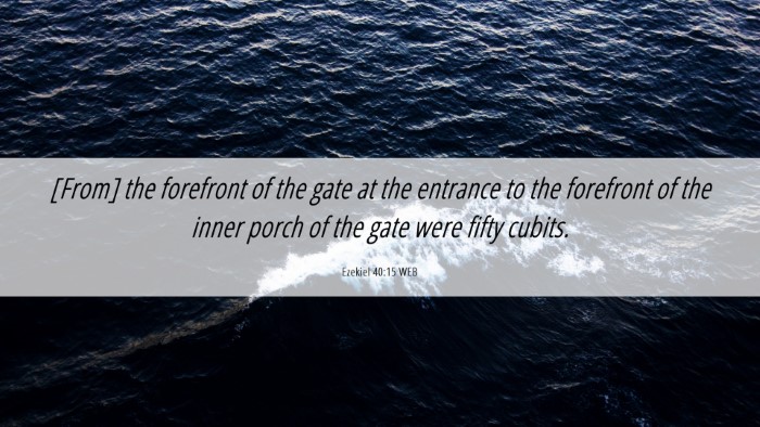 Picture 06 - Ezekiel 40:15 WEB Desktop Wallpaper - [From] the forefront of the gate at the entrance - Desktop Bible Verse Wallpaper