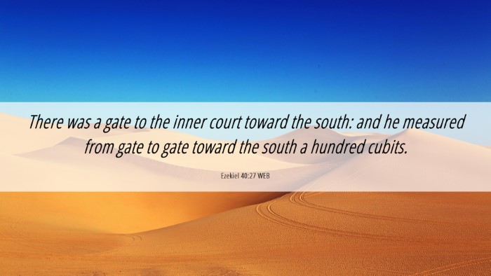 Picture 06 - Ezekiel 40:27 WEB Desktop Wallpaper - There was a gate to the inner court toward the - Desktop Bible Verse Wallpaper