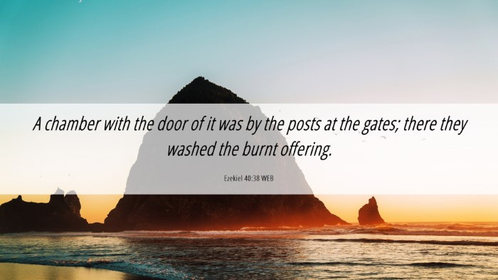 Picture 06 - Ezekiel 40:38 WEB Desktop Wallpaper - A chamber with the door of it was by the posts at - Desktop Bible Verse Wallpaper
